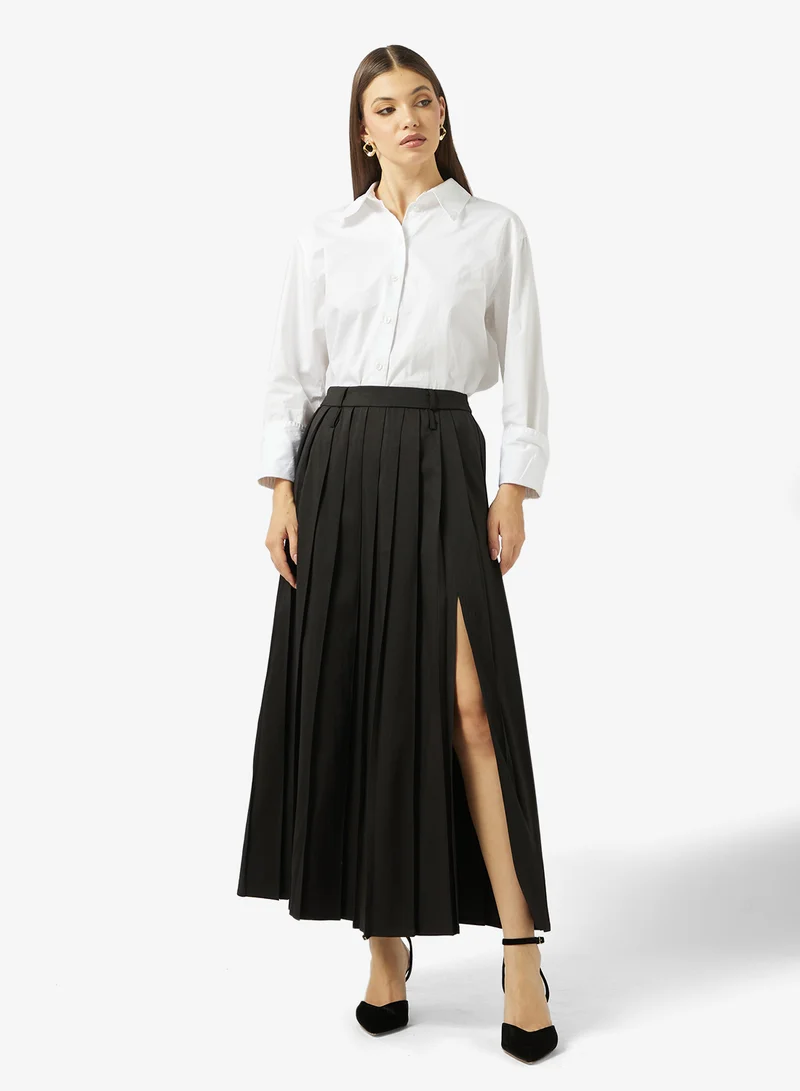ELLA Pleated Skirt With Slit